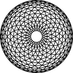 Torus yantra symbol isolated on white background. Sacred geometry symbol concept