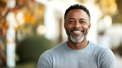 Fototapeta premium Portrait of a smiling man with grey beard.