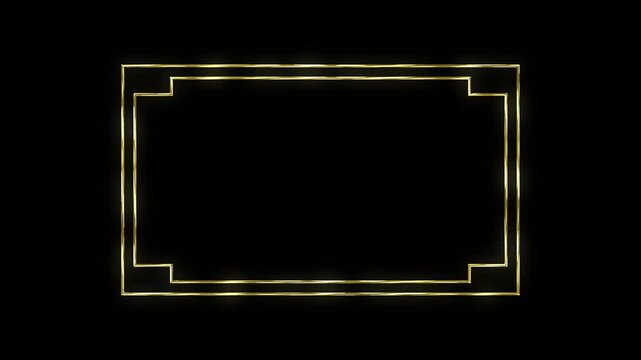 animated gold frame rectangular round oval frame wedding model frame gold frame luxury background border gold 4k looping