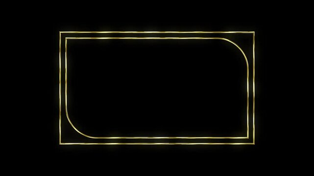 animated gold frame rectangular round oval frame wedding model frame gold frame luxury background border gold 4k looping