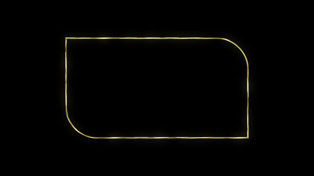 animated gold frame rectangular round oval frame wedding model frame gold frame luxury background border gold 4k looping