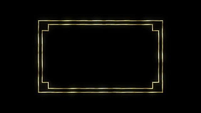 animated gold frame rectangular round oval frame wedding model frame gold frame luxury background border gold 4k looping