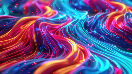 Experience a vibrant, glowing digital scribble design on a dark backdrop, perfect for modern landing pages.