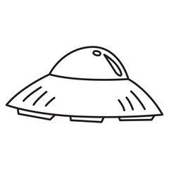ufo doodle icon transparent background