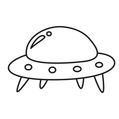 ufo doodle icon transparent background