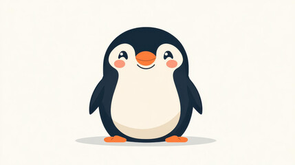 Fototapeta premium Adorable pixel art of a cute penguin This modern cartoonstyle illustration features charming textures and vivid colors.