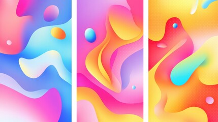 Energize your designs with dynamic banners featuring colorful geometric shapes that add flair and motion.