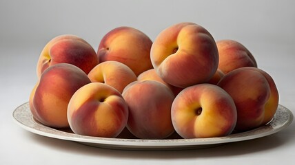Still Life Peaches Minimalist and Elegant White Background Images