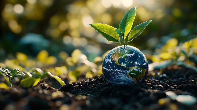 Reduce CO2 emission 2024 conceptSustainable development and green business based on renewable energy save earth stop climate change and global warming project earth day business and en : Generative AI