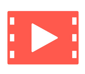 シンプルな赤色の動画アイコン
