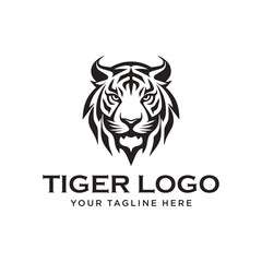 Vector tiger head, face for retro logos template