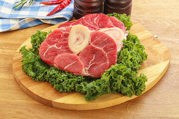 Raw ossobuco beef meat for cooking