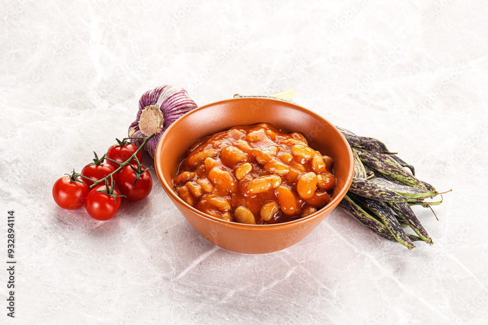 Canvas Prints white beans in tomato sauce