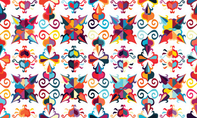 Abstract Ikat seamless pattern, perfect for ethnic-themed backgrounds, curtains, carpets, wallpapers, clothing, and decorations. Ideal for wrapping paper, batik,greeting cards, printing,creative uses.