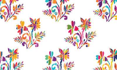 Abstract Ikat seamless pattern, perfect for ethnic-themed backgrounds, curtains, carpets, wallpapers, clothing, and decorations. Ideal for wrapping paper, batik,greeting cards, printing,creative uses.