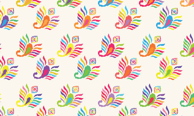 Fototapeta premium Abstract Ikat seamless pattern, perfect for ethnic-themed backgrounds, curtains, carpets, wallpapers, clothing, and decorations. Ideal for wrapping paper, batik,greeting cards, printing,creative uses.