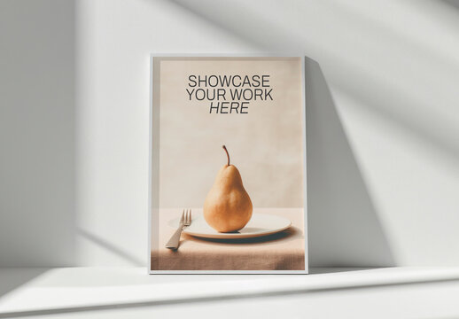 Interior White Photo Frame Mockup With Generative AI