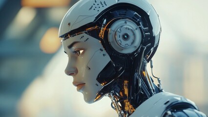 Cognitive Science in Cyborgs: Human Thought and Cybernetic Augmentation, Generative AI illustration
