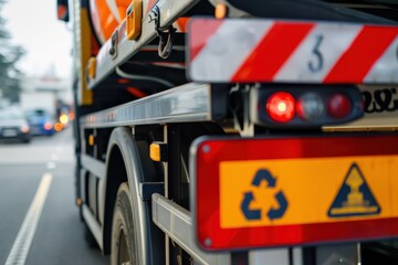 LPG truck moving dangerous gas with warning sign