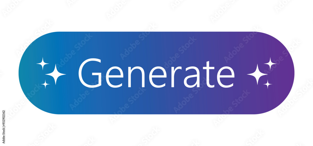 Poster generate button for ai service. command prompt to generative ai icon for app, website, ui, ux. trans