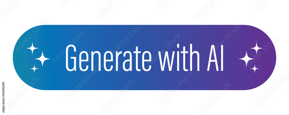 Poster generate with ai button. command prompt to generative ai for app, website, ui, ux. transparent png a