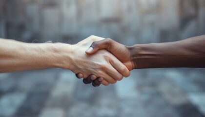 close up of handshake