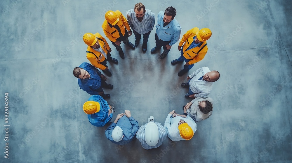 Aufkleber teamwork image of people of various professions forming a circle businessman engineer researcher sec