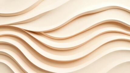 Obraz premium Abstract beige background with wavy lines and layers.