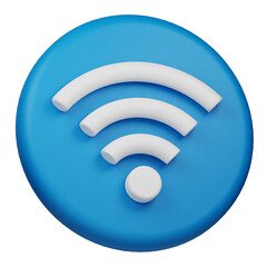 wifi signal 3d icon isolated on the transparent background