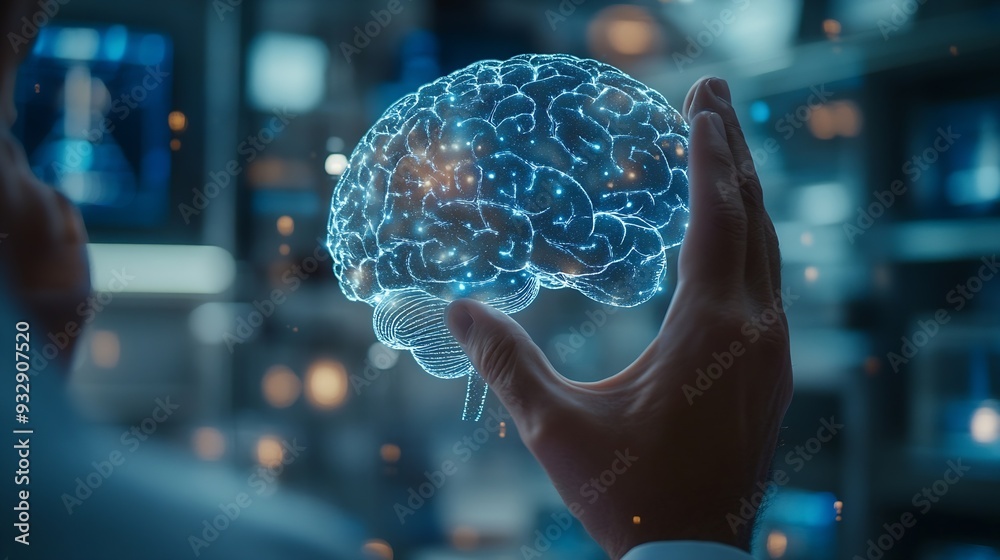 Leinwandbilder doctor checking brain testing result with innovative medical technology diagnose and examine patient