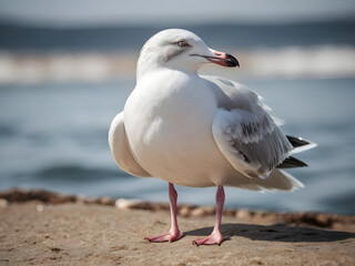 Obraz premium seagull on the beach,seagull on white background