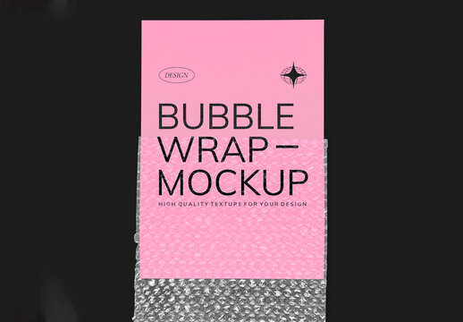 Stationery Flatlay Bubble Wrap Paper Mockup