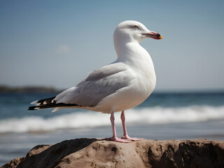 Obraz premium seagull on the beach,seagull on white background