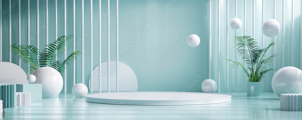 Poster a dynamic 3d backdrop with angular shapes and gradients provides a visually engaging environment for