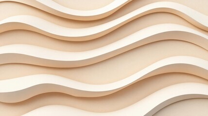 Obraz premium Abstract background with wavy lines in beige and white color.