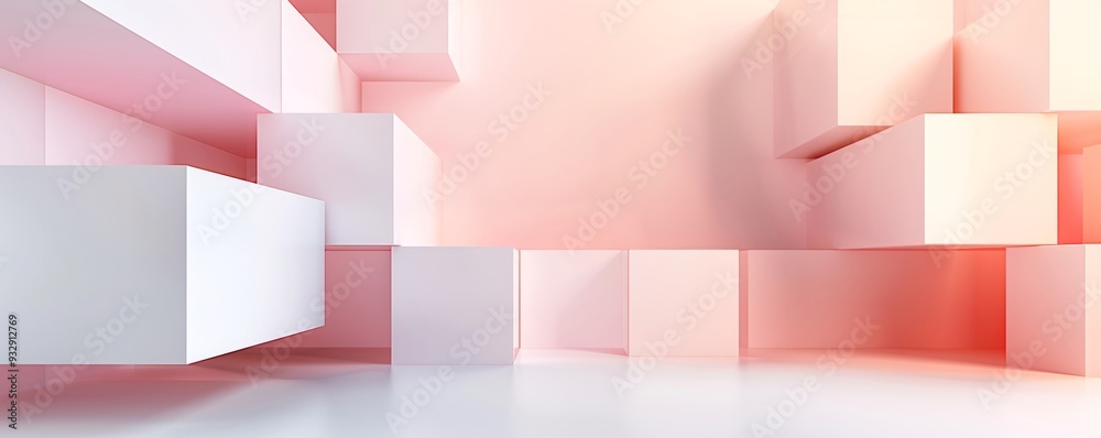 Poster a dynamic 3d backdrop with angular shapes and gradients provides a visually engaging environment for