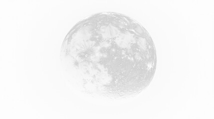 Cut Out Full Moon with Craters and Surface Details - PNG Transparent