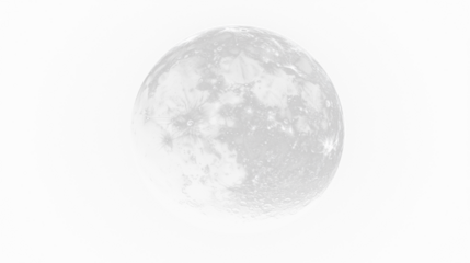 Cut Out Full Moon with Craters and Surface Details - PNG Transparent