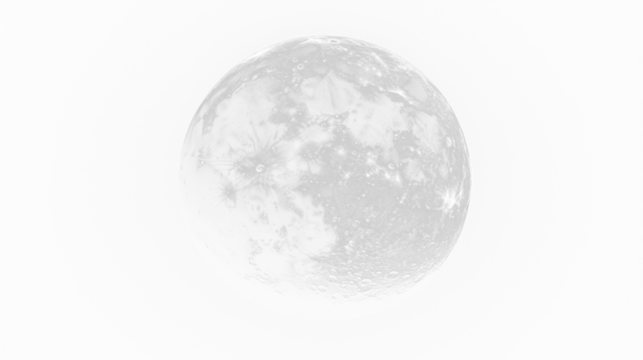 Cut Out Full Moon with Craters and Surface Details - PNG Transparent
