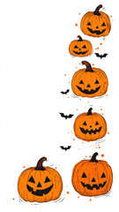 White Background with Jack-o'-Lanterns Template