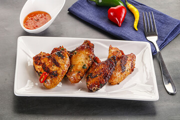 Buffalo grilled chicken wings barbecue
