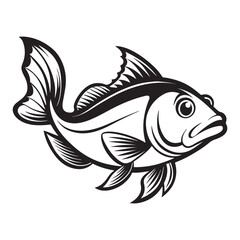Fish silhouette vector illustration, Fish silhouette. Good use for symbol, logo, web icon, mascot, sign, or any design you want.