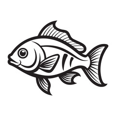 Fish silhouette vector illustration, Fish silhouette. Good use for symbol, logo, web icon, mascot, sign, or any design you want.