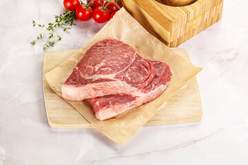Uncooked raw beef steak for grill