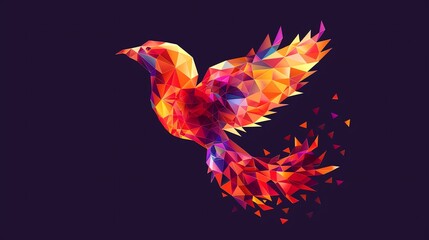 Obraz premium Abstract Low Poly Bird in Flight