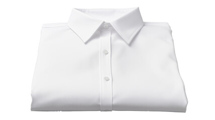 Crisp white cotton shirt with a subtle texture, isolated on transparent background