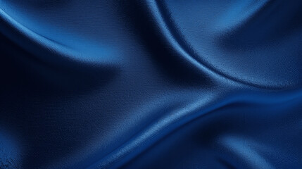 Fototapeta premium Blue Fabric Texture Smooth Flowing Light Shadow Close-Up