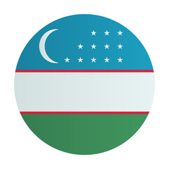 Fototapeta premium Flag of Uzbekistan badge. Sign, emblem country identity