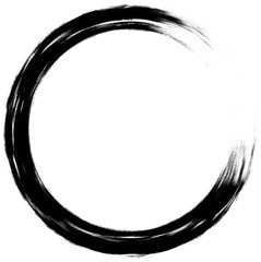 筆タッチの黒色の丸