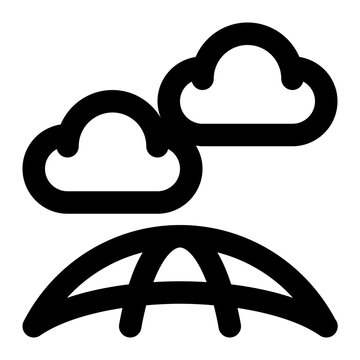 black clouds over globe icon clip art preview